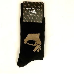 NWT Feetly men’s Socks. Circle Game Series. Black/Tan